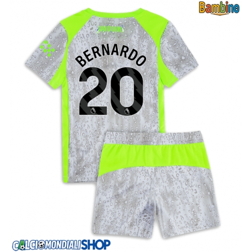 Maglie da calcio Manchester City Bernardo Silva #20 Terza Maglia Bambino 2025-26 Manica Corta + Pantaloni corti)